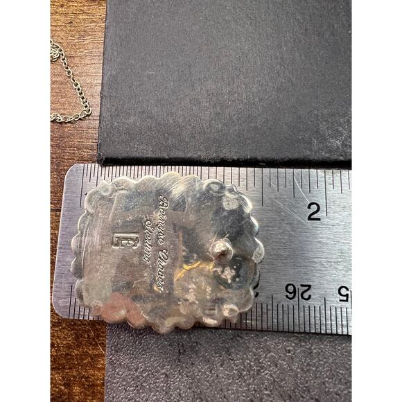 Signed Vintage Dead Stock Bernyse Chavez Sterling Turquoise Lapis Earrings - Picture 12 of 15